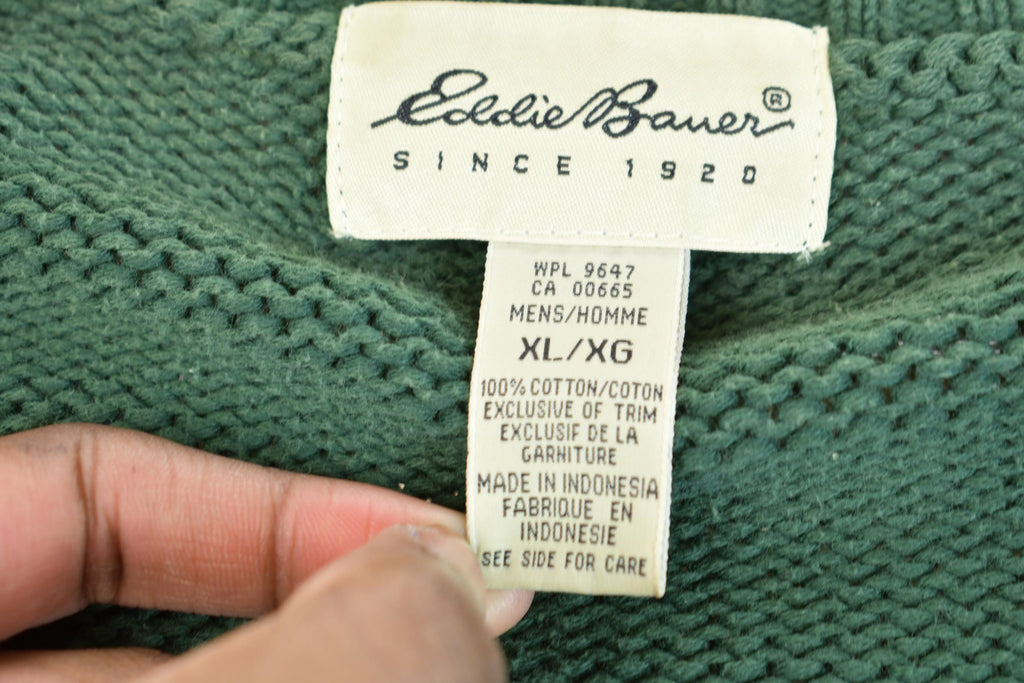 Vintage 1990s Eddie Bauer Knit V Neck Sweatshirt