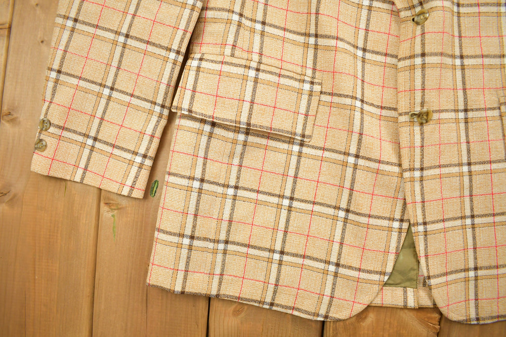 Vintage 1990s Plaid Button Up Blazer Jacket
