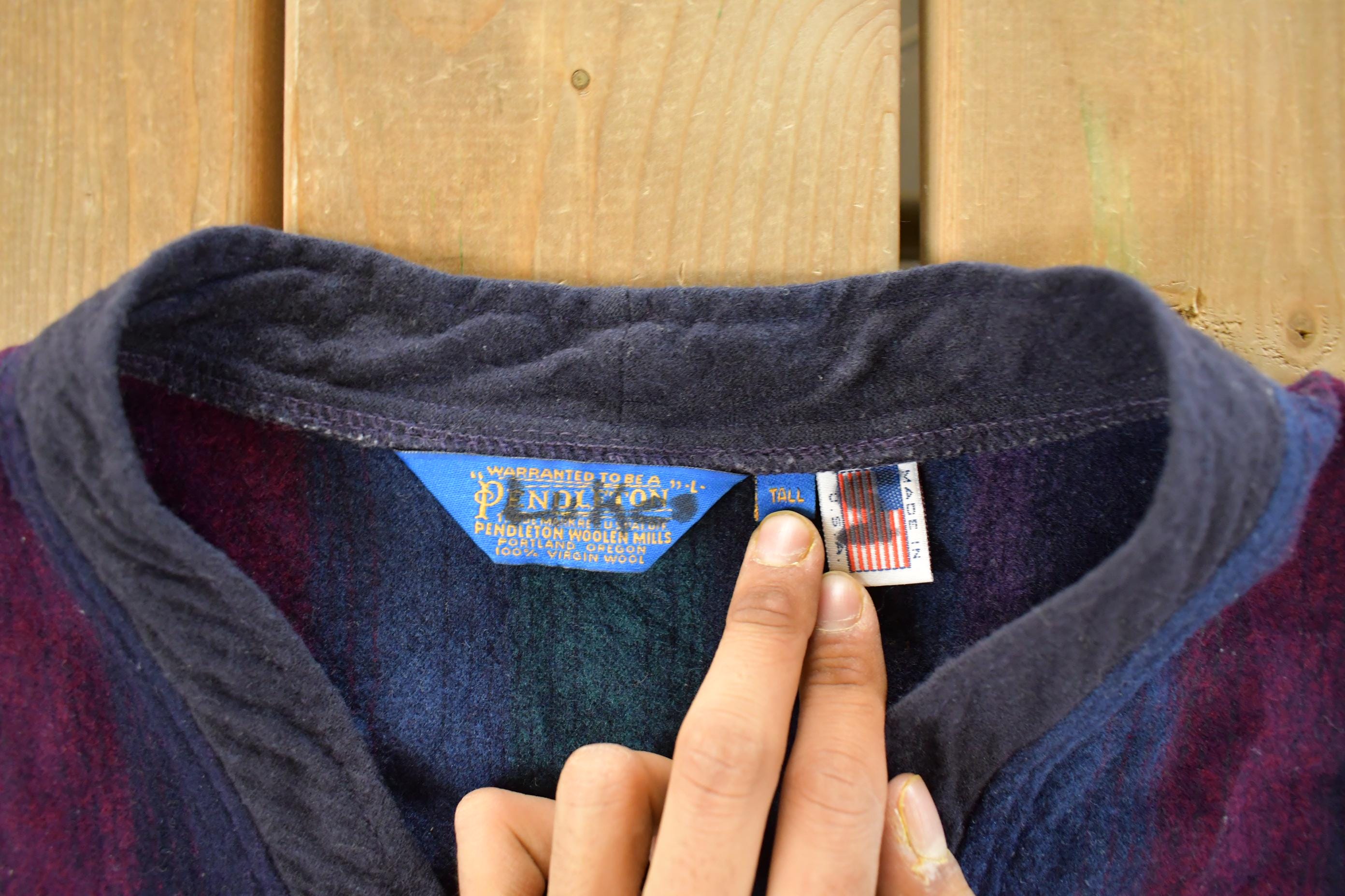 Vintage 1980s Pendleton Wool Knit Cardigan Sweater Men's Medium