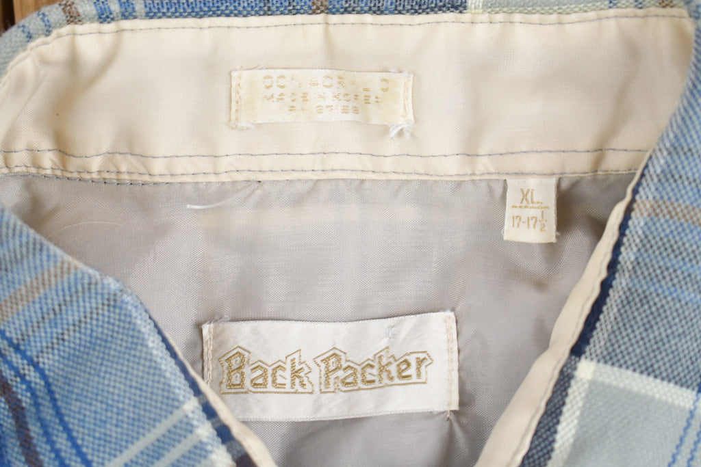 Vintage 1980s Back Packer Shadow Plaid Button Up Shirt