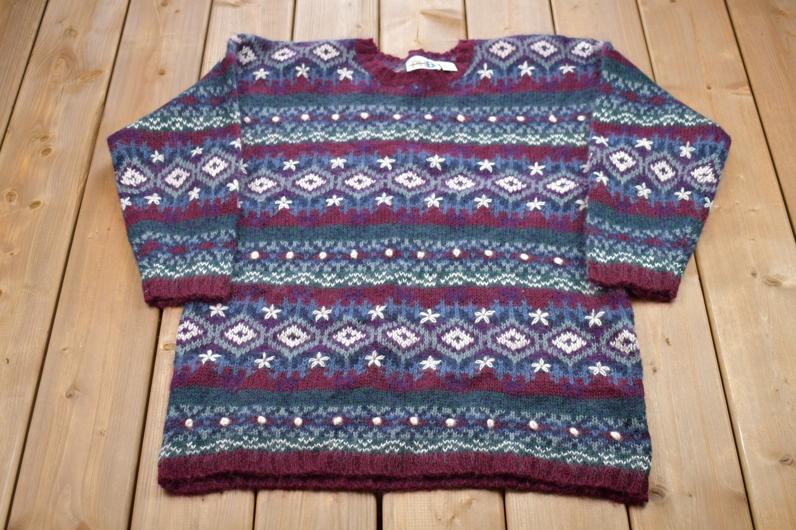 Vintage 1990s Paul Harris Design Knitted Crewneck Sweater