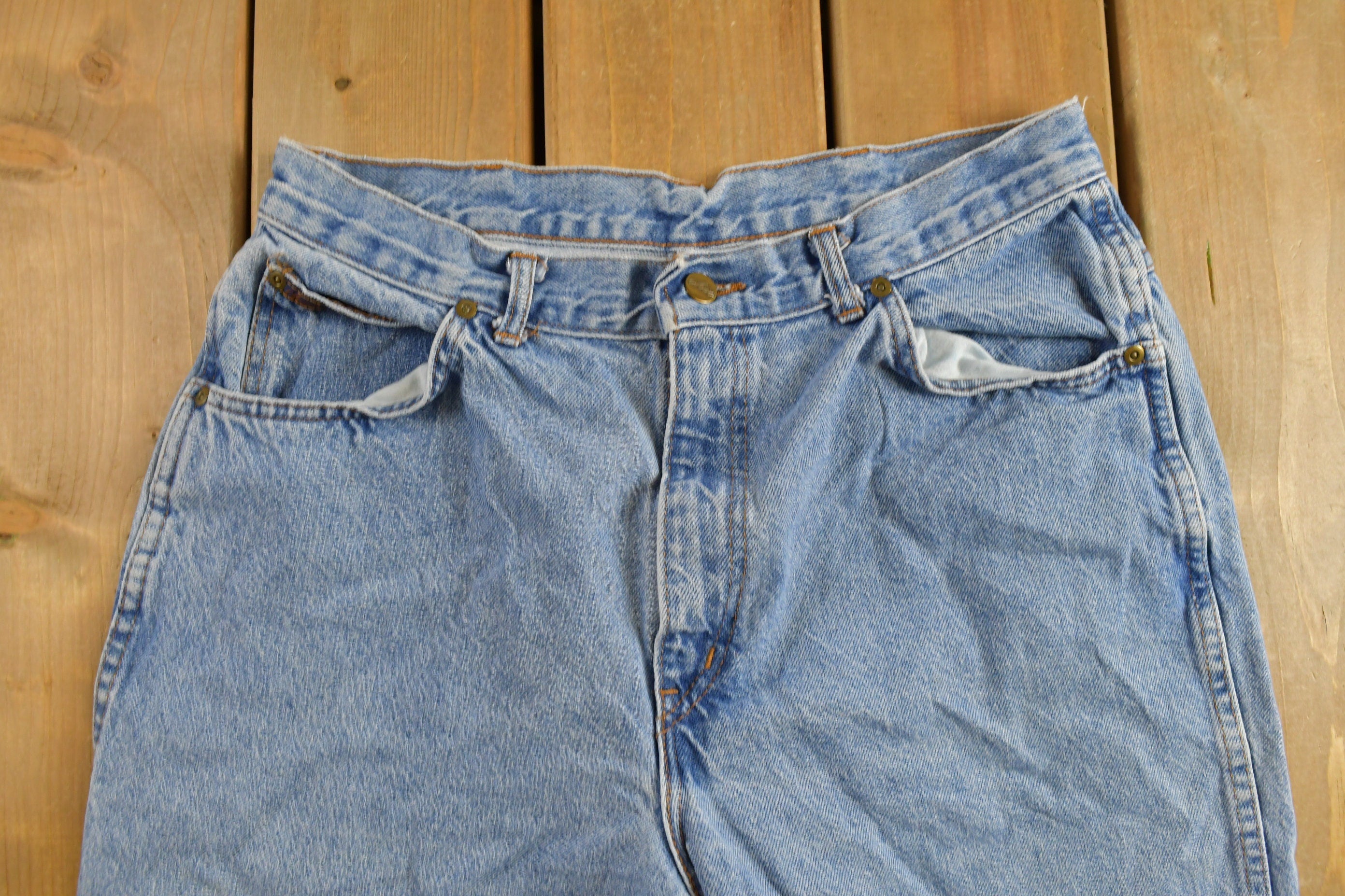 Vintage 1980s Chic Blue Wash Relaxed Fit Tapered Leg Jeans
