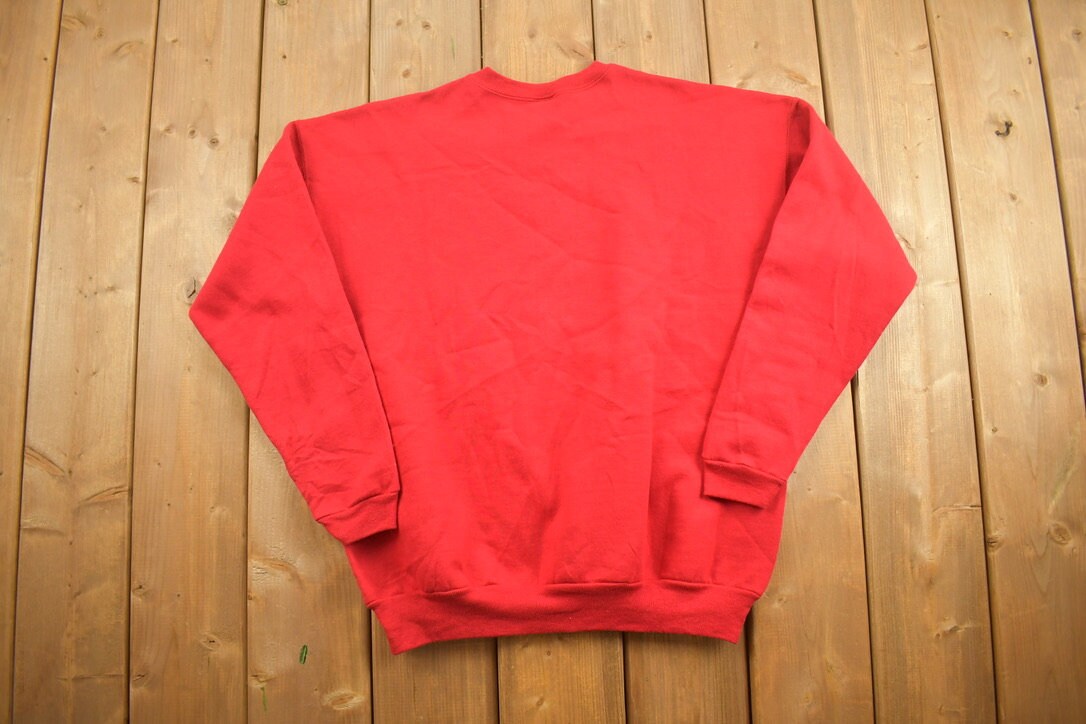 Vintage 1990s Hanes Her Way Blank Red Crewneck Sweatshirt