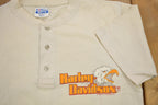Vintage 1986 Harley Davidson Of Lima Ohio Henley Button T-Shirt