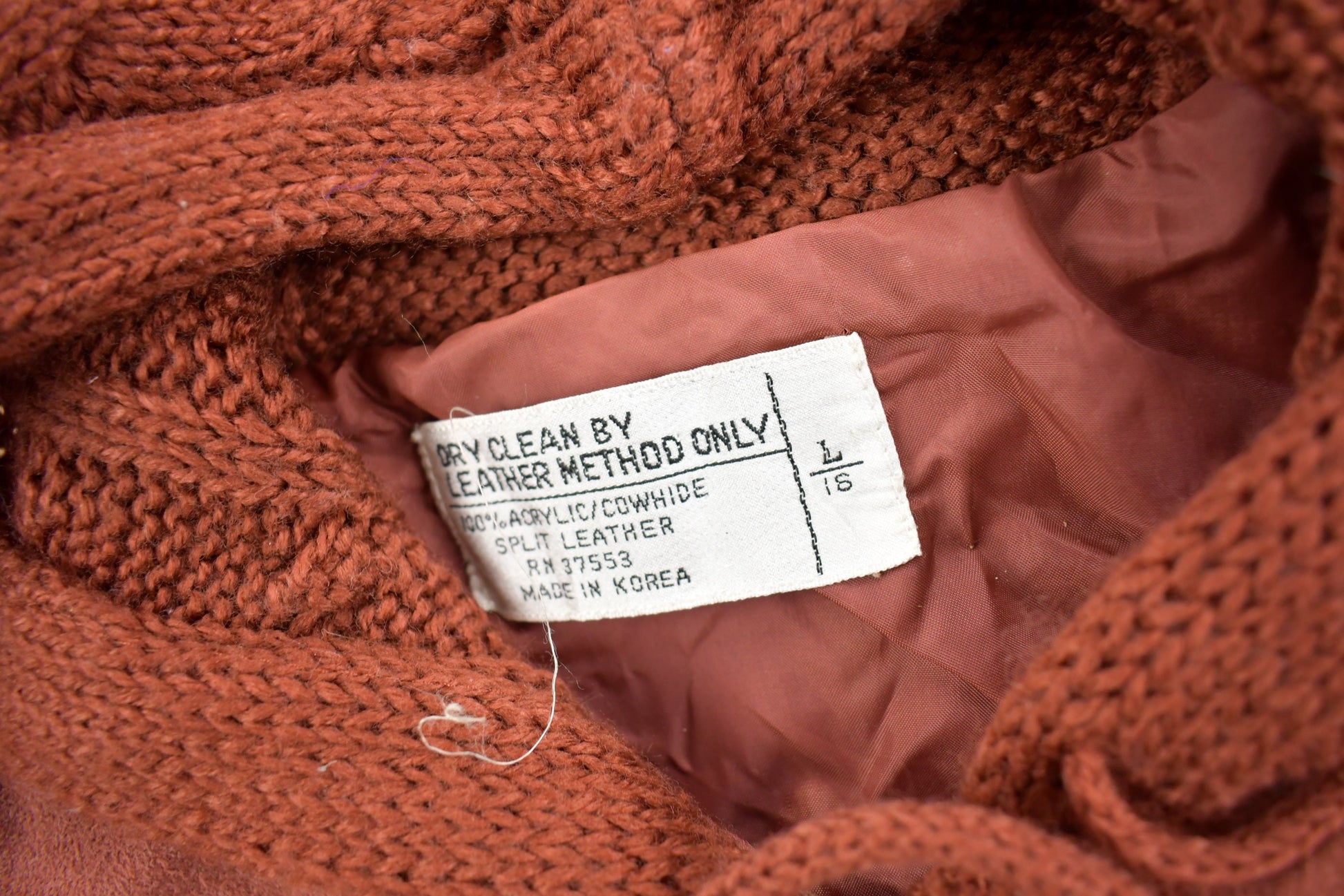 Vintage 1980s 3D Cable Knit Cowhide Leather Jacket