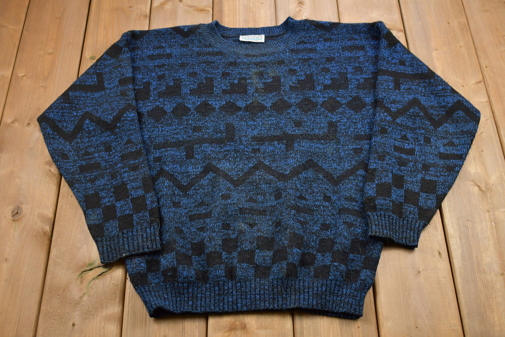 Vintage 1990s Made In USA Abstract Knitted Sweater