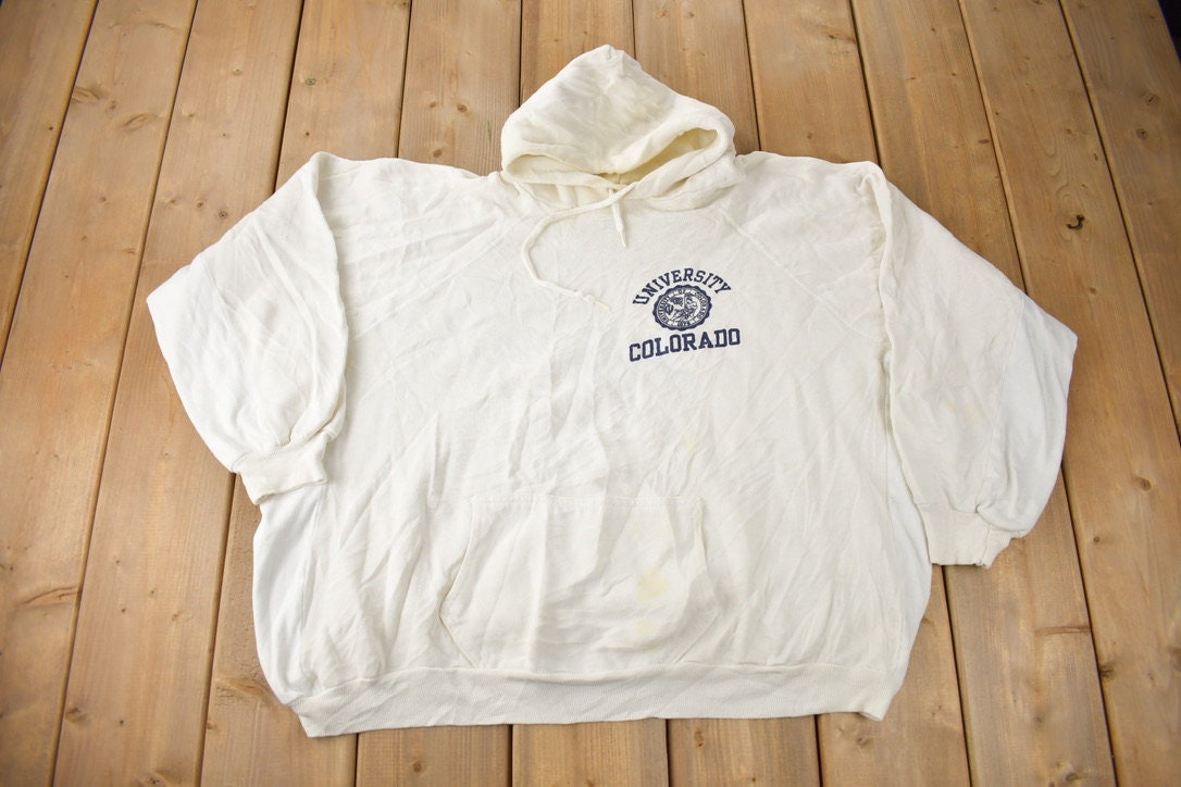 Vintage 1970s University Of Colorado Collegiate Hoodie Made In USA Size XL