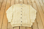 Vintage 1980s Kerry Traditions Cable Knit Wool Knit Cardigan Sweater Women's XL