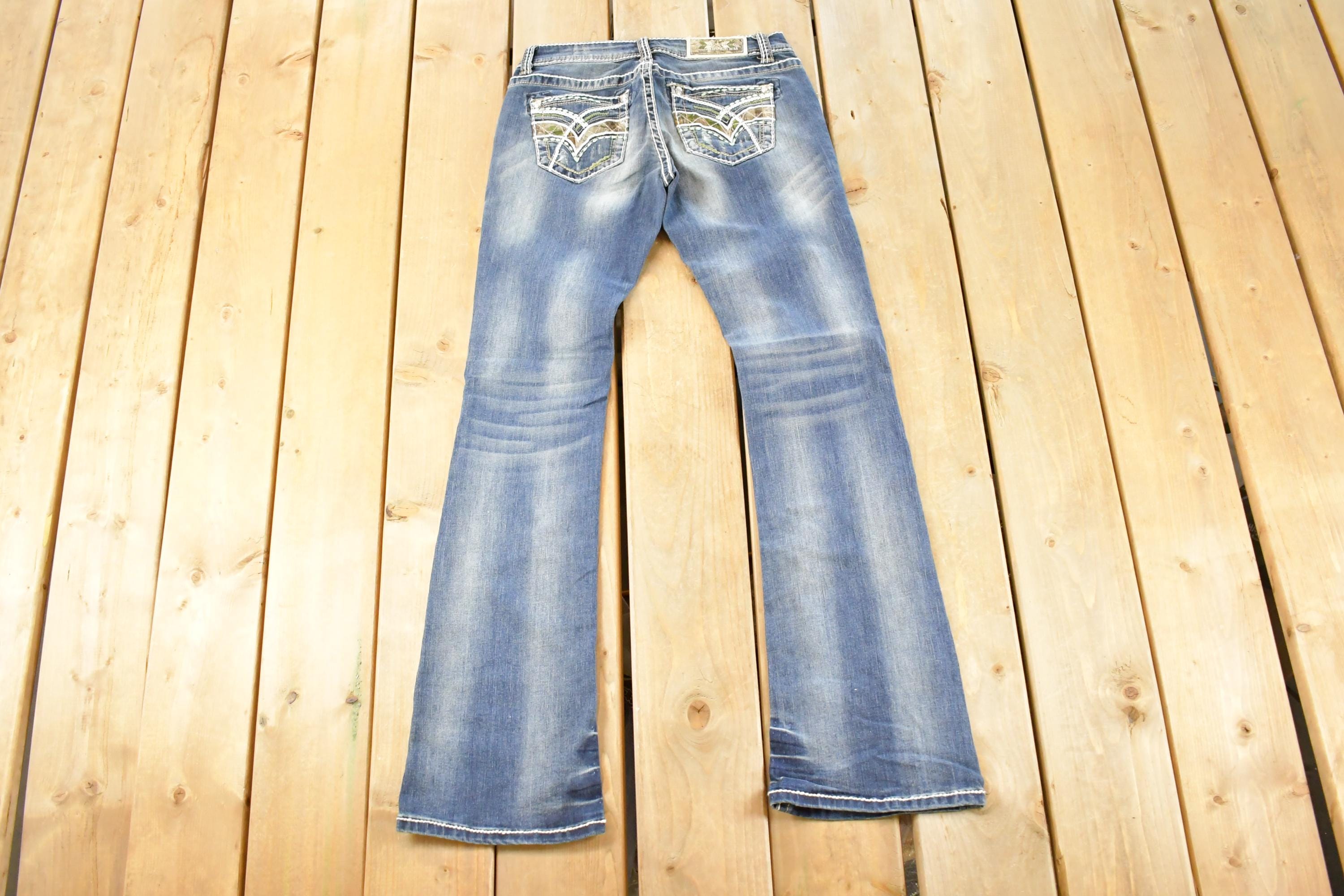 Vintage Deadstock Y2K Grace LA Bedazzled Low Rise Jeans Women's Size 27 x 33
