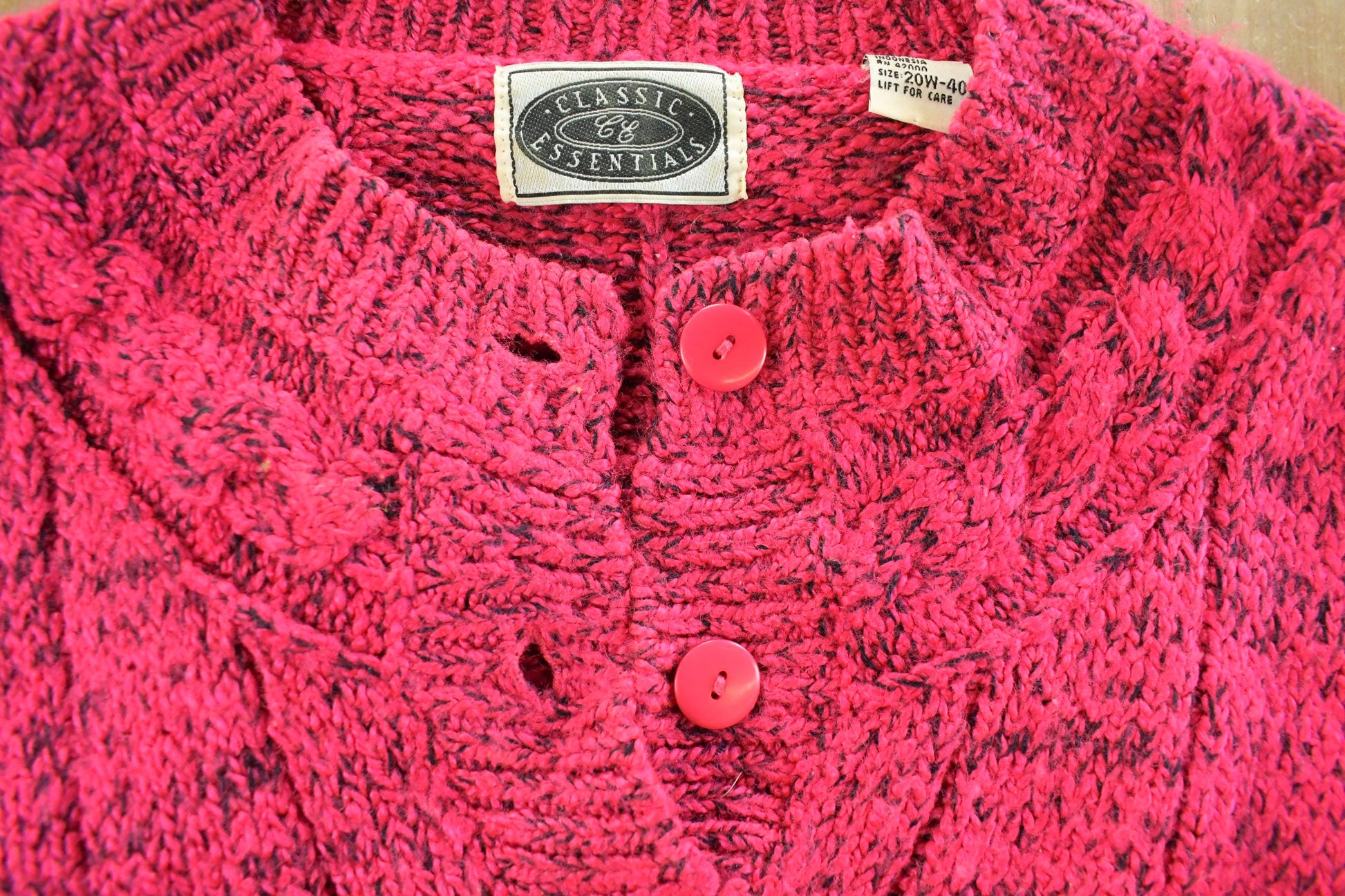 Vintage 1990s Classic Essentials Henley Knit Sweater Women's M
