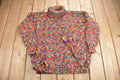 Vintage 1980s Rainbow Chunky Knit Turtleneck Sweater