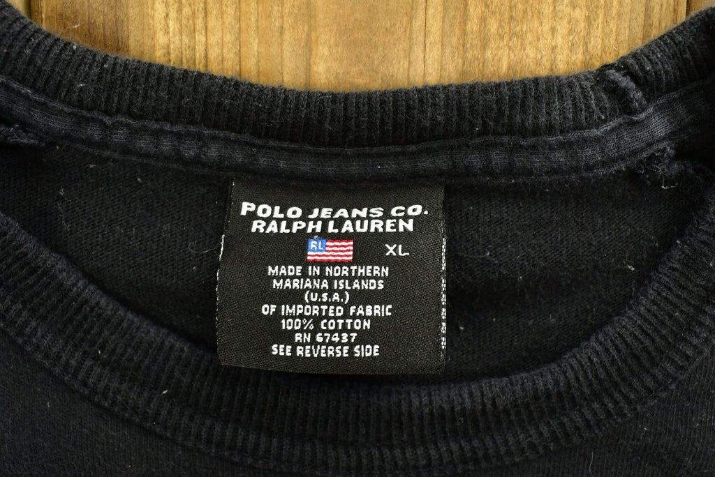 Vintage 90's Polo Jeans Co Ralph Lauren Ringer T-Shirt / Graphic / 80s / 90s / Streetwear / Retro Style / Polo Sport / Made In USA