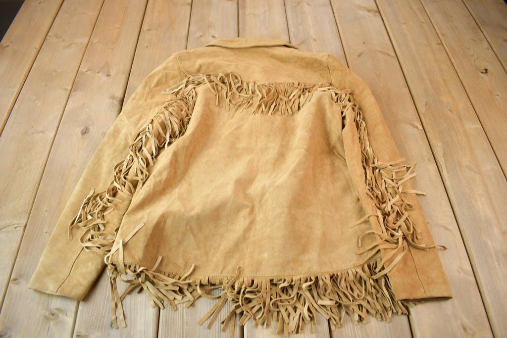 Vintage 1990s Brown Suede Fringe Jacket