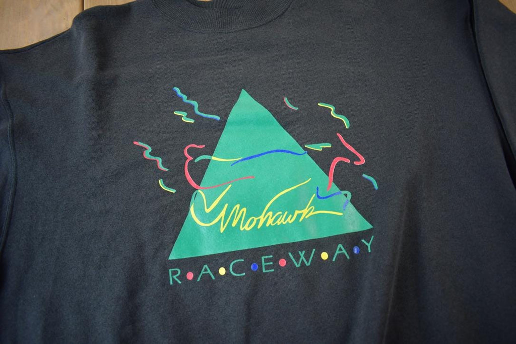 Vintage 1990s Mohawk Raceway Crewneck Sweatshirt Made In USA