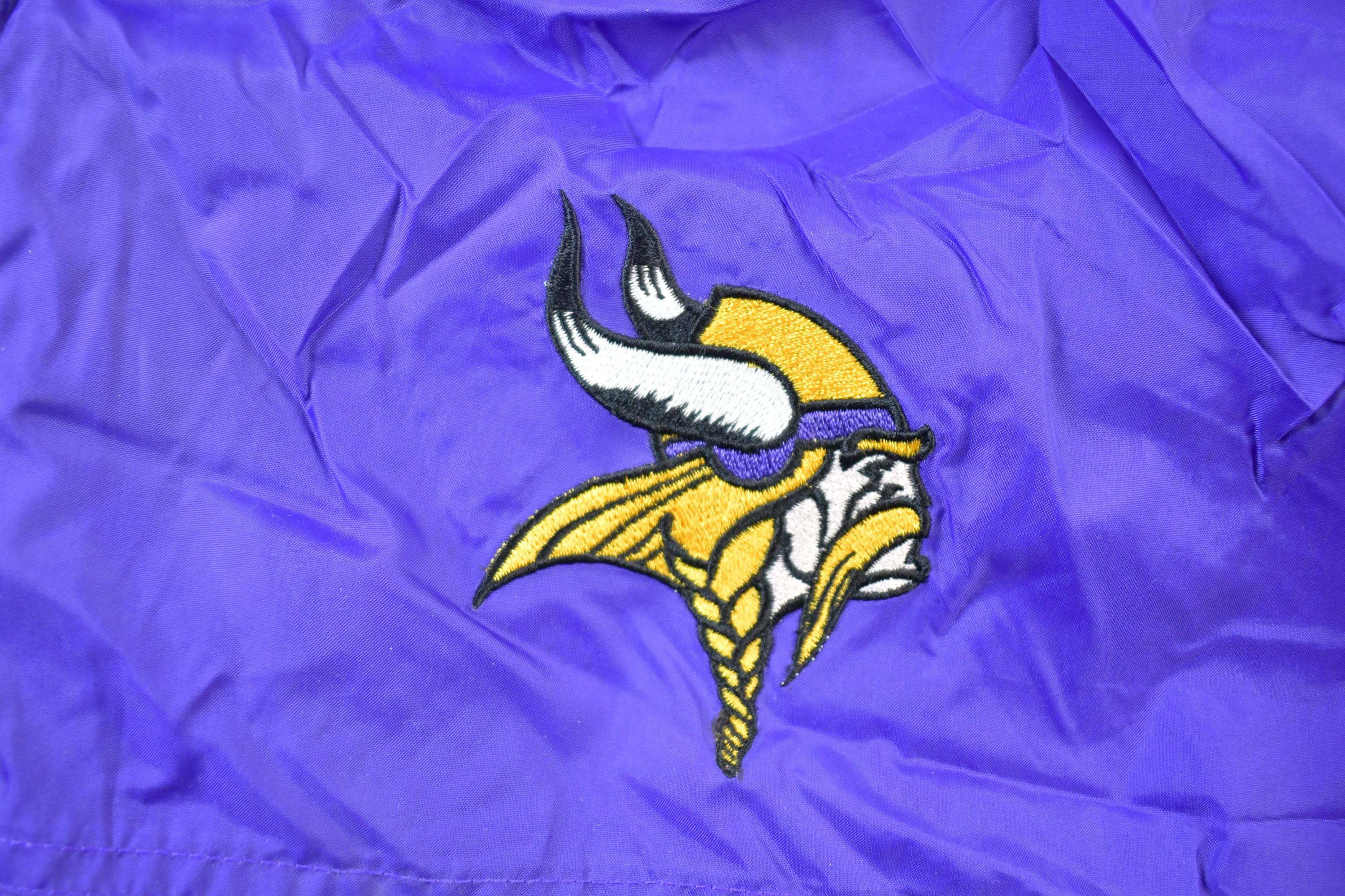 Vintage 1990s Purple Minnesota Vikings NFL Windbreaker Full Zip Unique Sports Generations Jacket