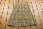 Vintage 1970s Plaid Long Skirt Size 24 x 28