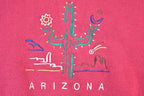Vintage 1990s Arizona Cactus Embroidered Crewneck Sweatshirt Mens L