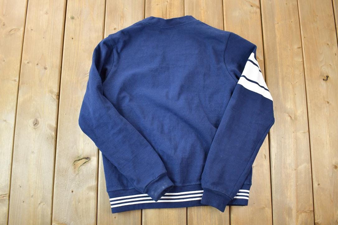 Vintage 1990s Pickering College Heavy Knit Barbarian Cardigan Collegiate Embroidered Knit