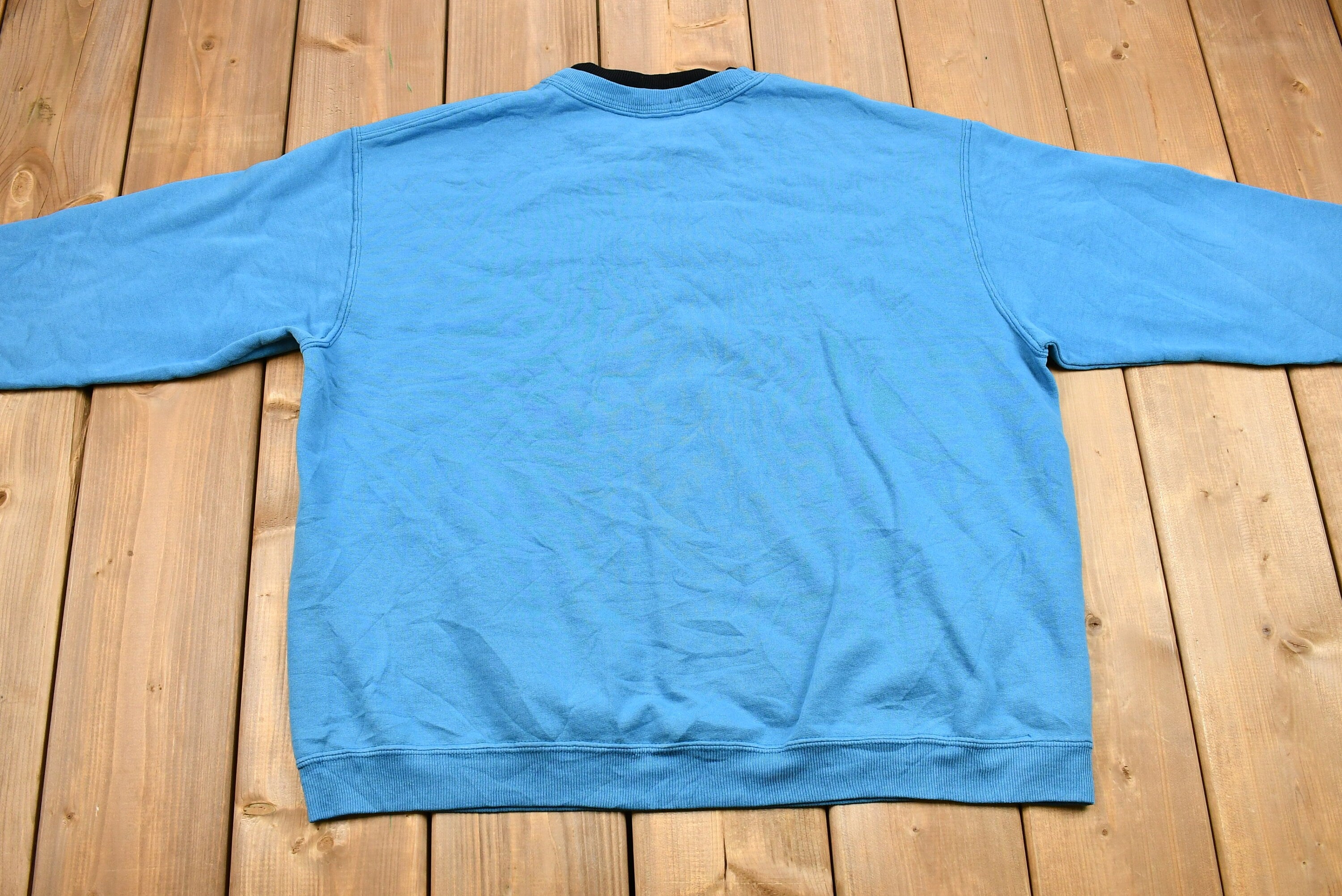 Vintage 1990s Floral Heart Embroidered Double Crewneck Sweatshirt