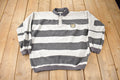 Vintage 1990s Bugle Boy Striped Rugby Style Sweatshirt Size XL