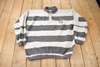 Vintage 1990s Bugle Boy Striped Rugby Style Sweatshirt Size XL