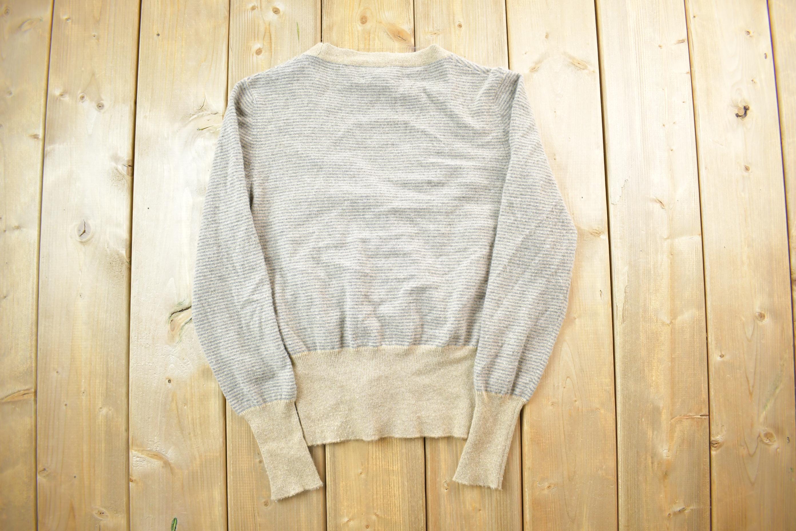 Vintage 1970s Agnona White Cashmere Button Up Knit Sweater