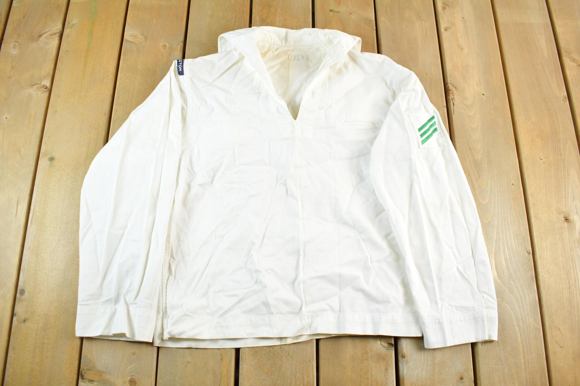 Vintage 1940s Military Navy U.S.S. Bennington Sailor WW2 Era Shirt Men's Small