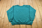 Vintage 1990s Blank Turquoise Crewneck Sweatshirt