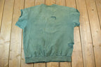 Vintage 1990s Boca Authentic Distressed Cropped Sleeve Crewneck Sweatshirt
