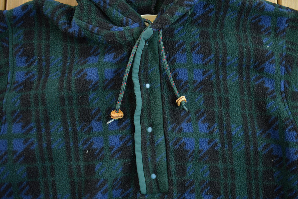 Vintage 1990s LL Bean T Snap Fleece Hoodie