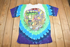Vintage 2000 Grateful Dead Lighthouse Tie Dye Liquid Blue Band T Shirt