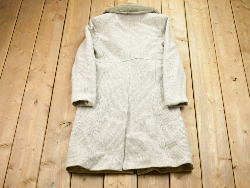 Vintage 1990s Wool Full Length Fur Jacket