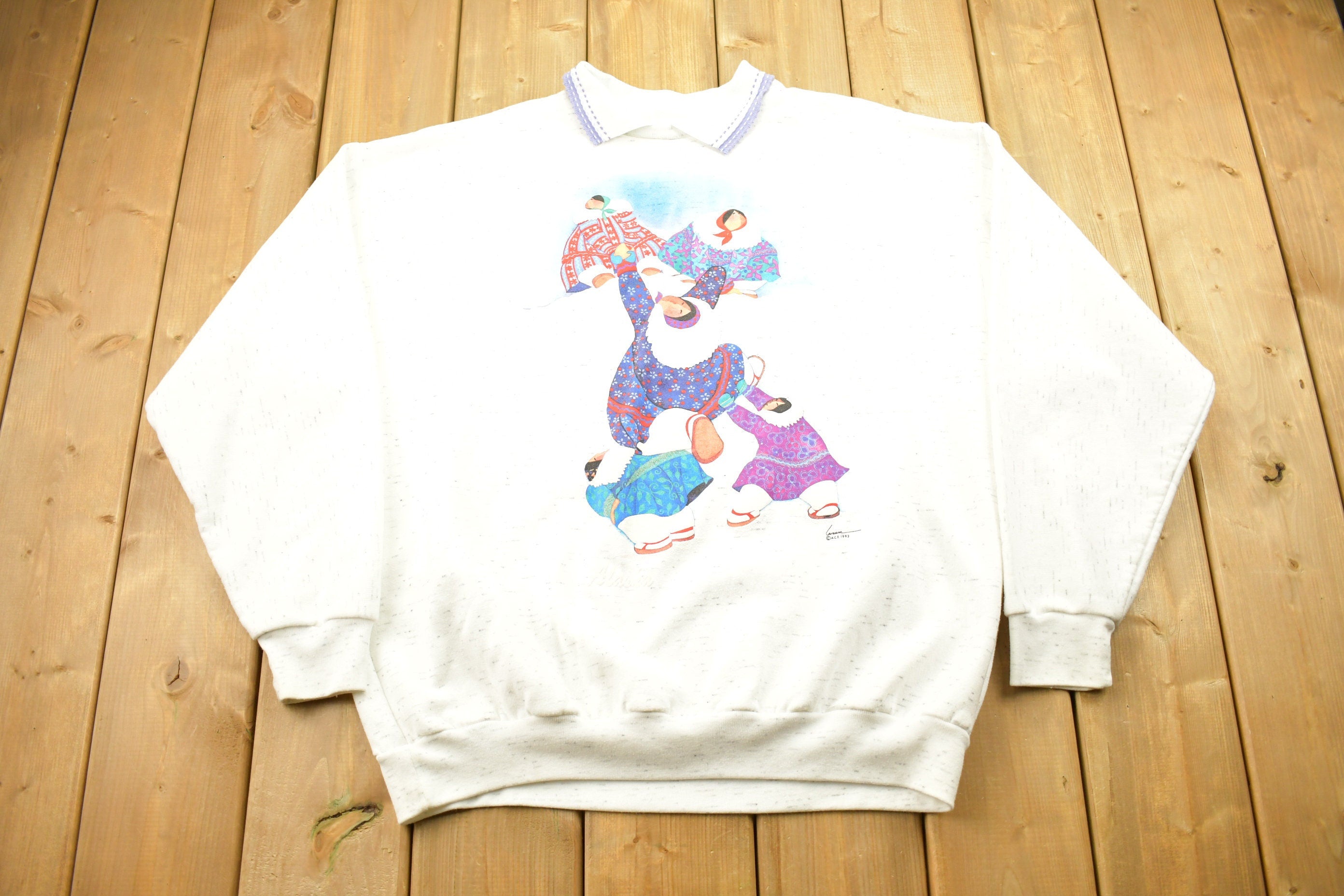 Vintage 1993 Eskimo Theme Crewneck Sweater