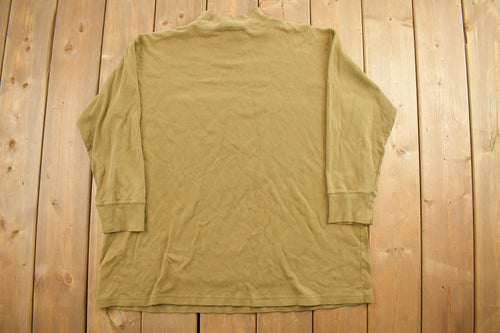 Vintage 1990s Blank Tan Turtleneck Sweatshirt