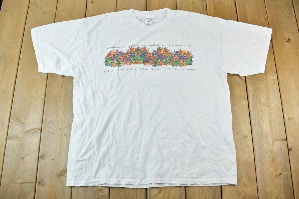 Vintage 1990s St Thomas Floral Single Stitch T-Shirt