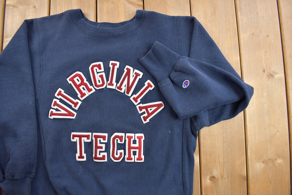 Vintage 1980s Champion Reverse Weave Warmup Virginia Tech Collegiate Crewneck