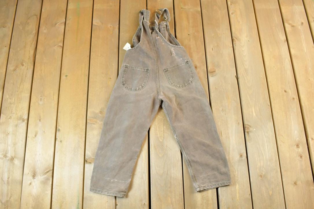 Vintage 1980s Carhartt Denim Work Youth Coveralls Size S