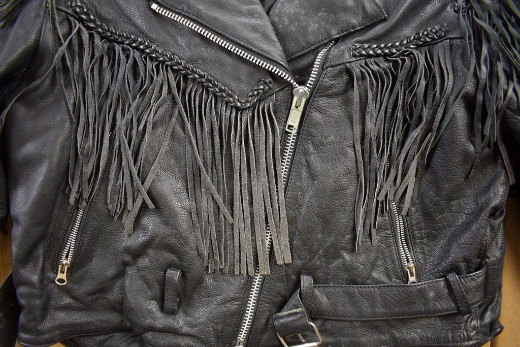 Vintage 1980s Addis Genuine Leather Biker Jacket