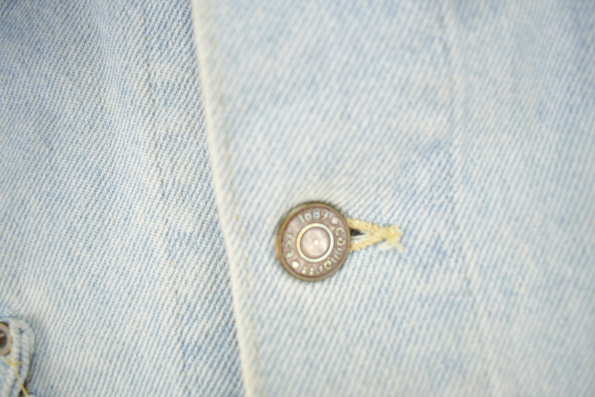 Vintage 1980s Carhartt Detroit Light Wash Denim Jean Jacket