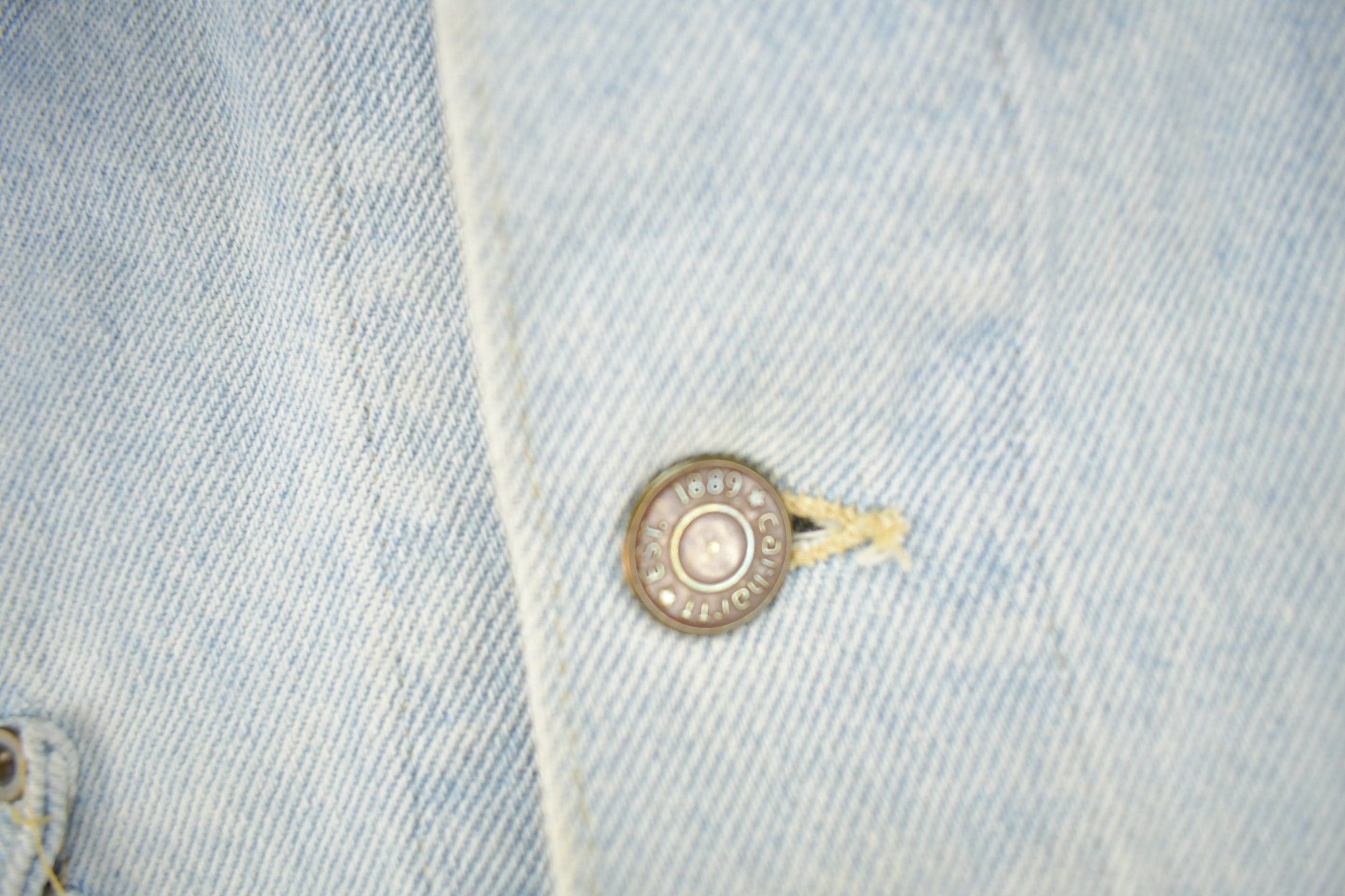 Vintage 1980s Carhartt Detroit Light Wash Denim Jean Jacket