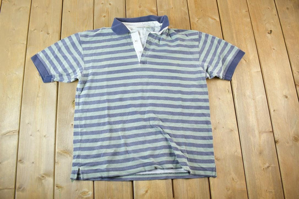Vintage 1990s LL Bean Striped Button Up Polo Style Shirt