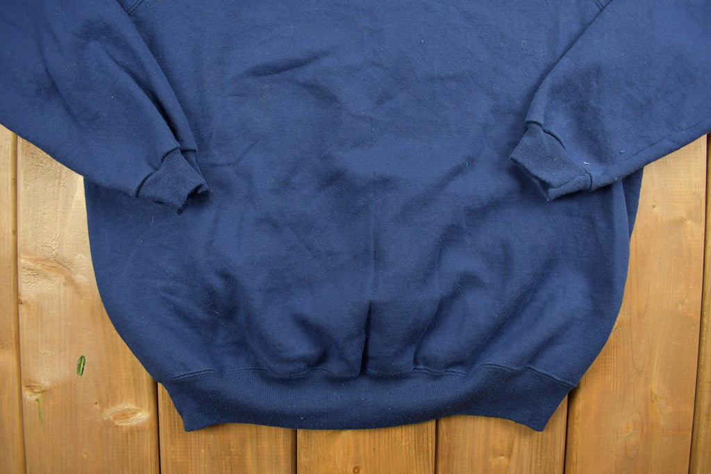 Vintage 1990s Blank Navy Blue Crewneck Sweatshirt