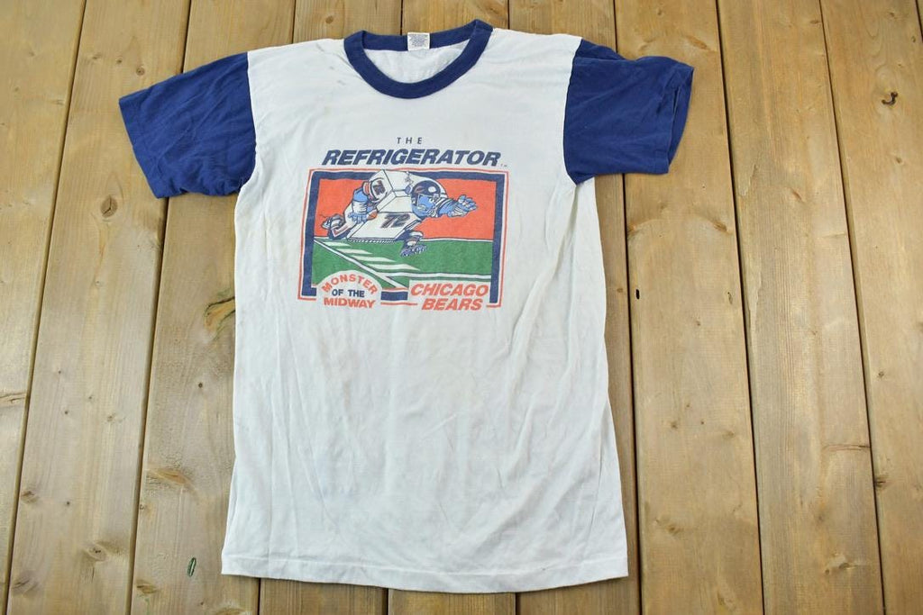 Vintage 1980s Chicago Bears Monster Of The Midway NFL Graphic T-Shirt