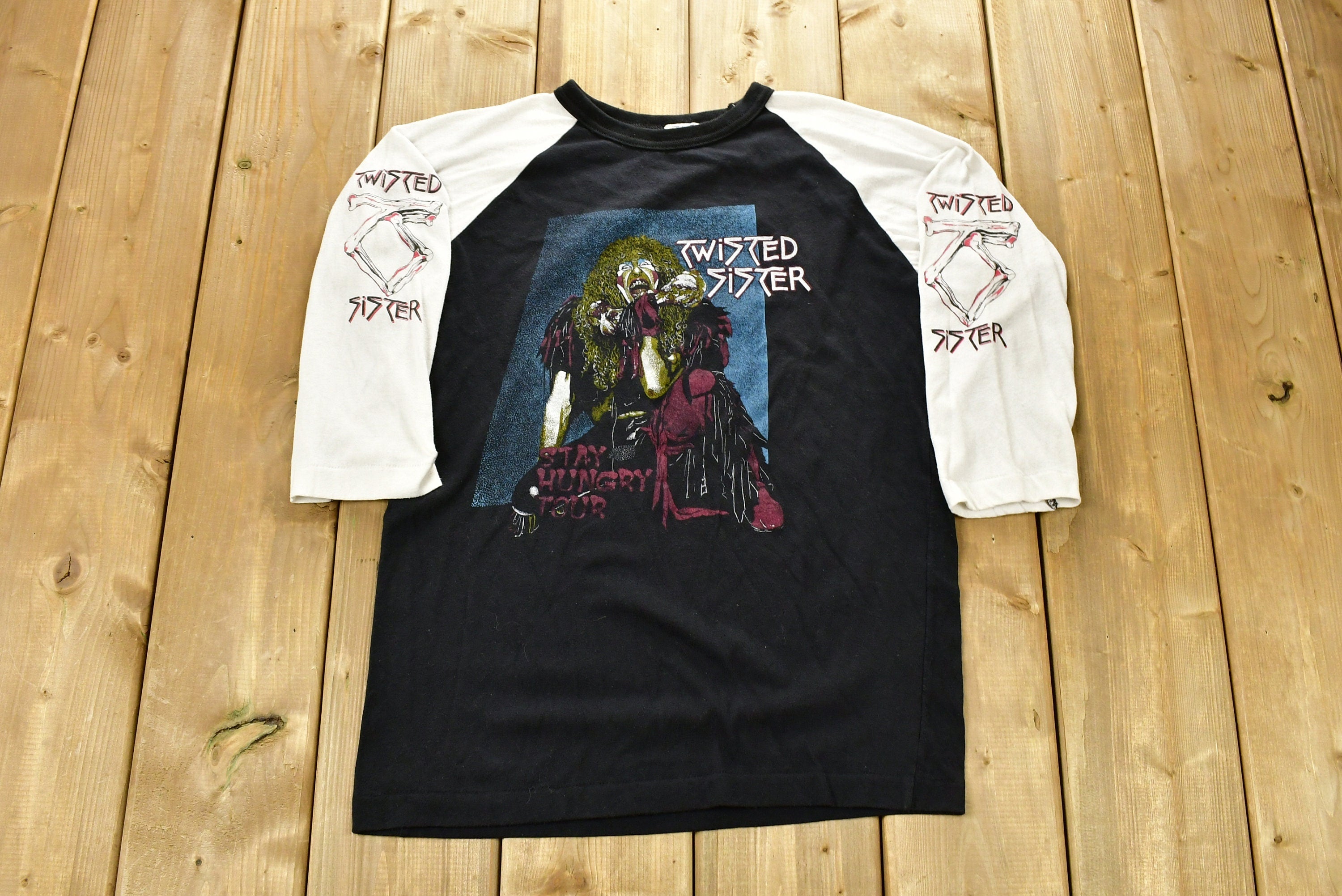 Vintage 1984 Twisted Sister Stay Hungry Tour Raglan Sleeve Band T-shirt