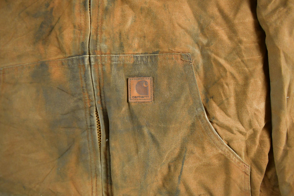 Vintage 1990s Carhartt Canvas Hooded Jacket Men's XL
