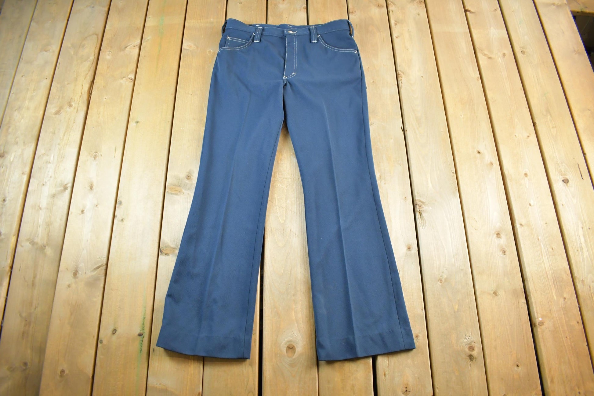 Vintage 1970s Lee Bell Bottom Flare Trousers Pants Size 34 x 32