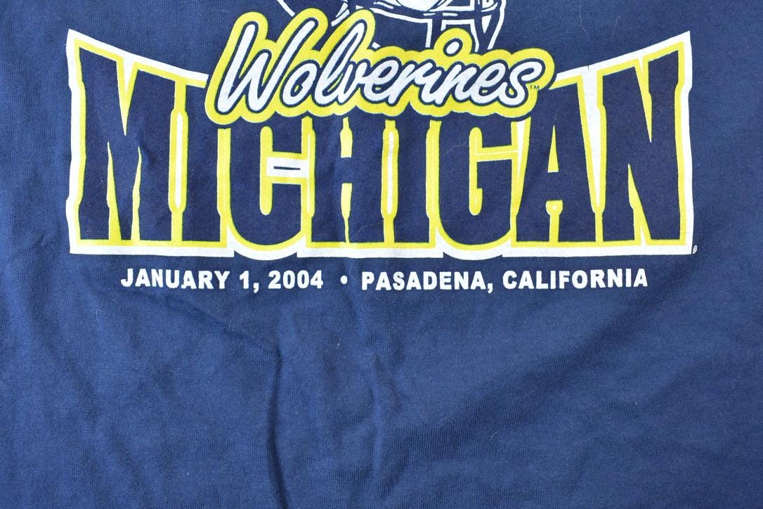 Vintage 2004 Michigan Wolverines Rose Bowl University Collegiate T-Shirt /