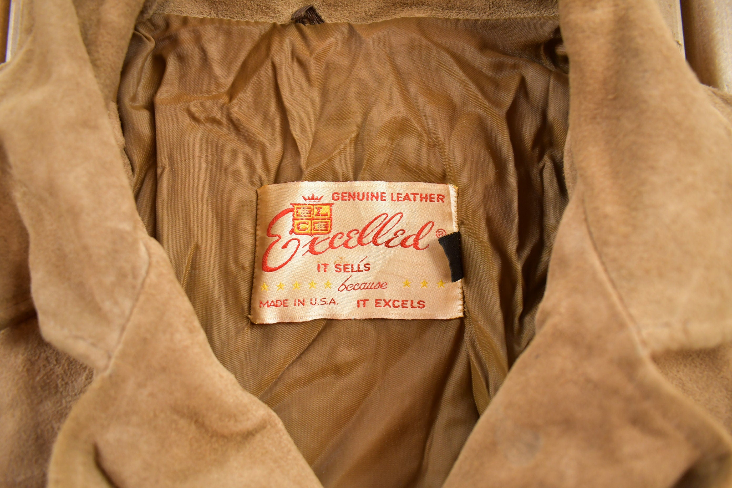 Vintage 1960s Excelled Genuine Leather Western Fringe Jacket
