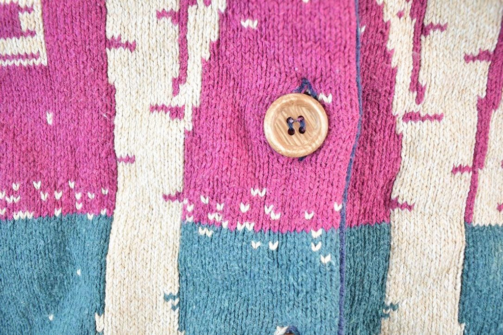 Vintage 1990s Northern Reflections Knit AOP Abstract Pattern Crewneck Sweater Womens L