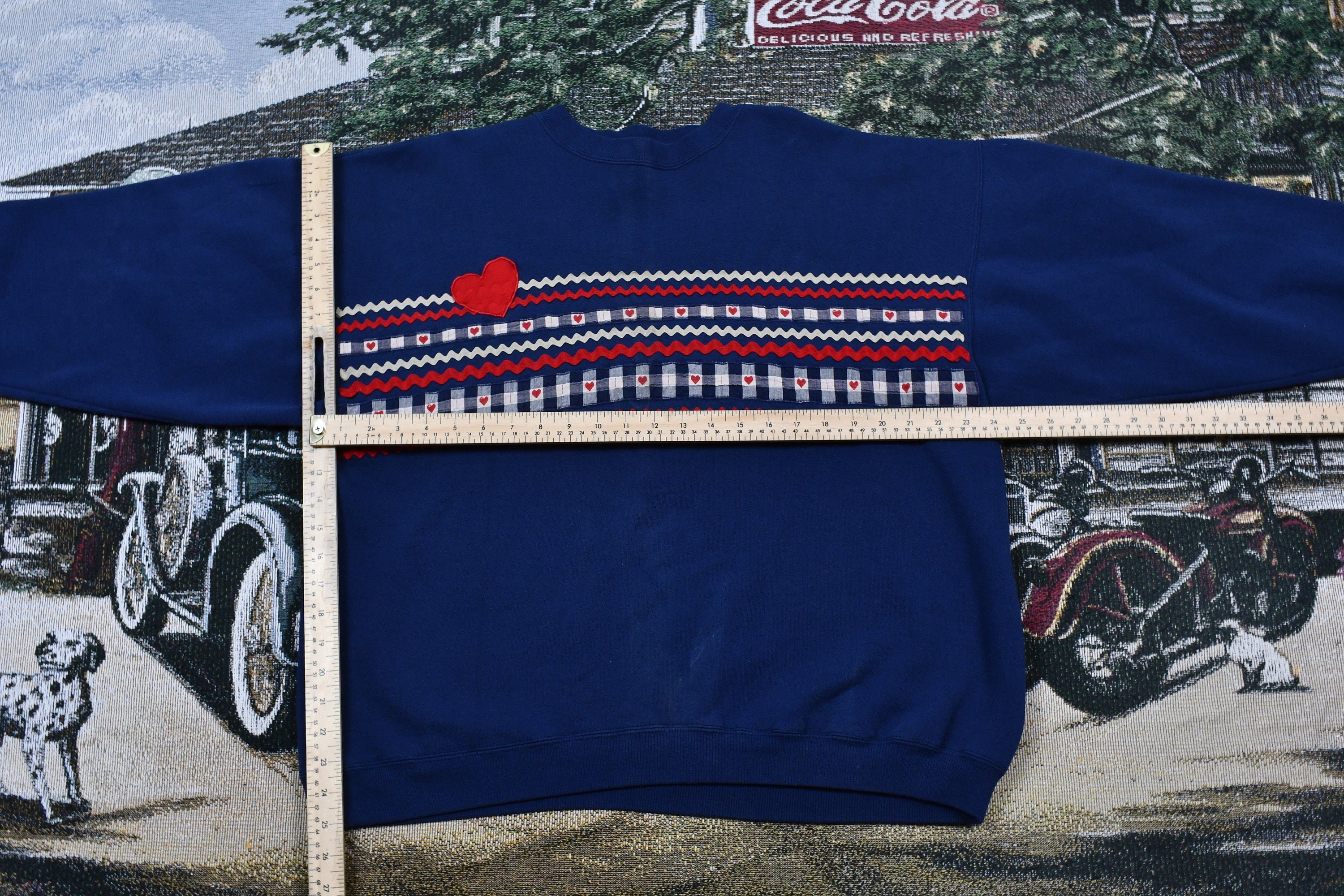 Vintage 1990s Cut And Sew Embroidered Pattern Crewneck /